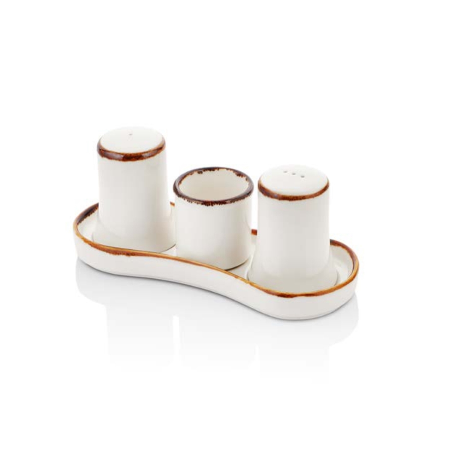 By Bone Tinta Alegna Porselen Tuzluk Biberlik Kürdanlık Set Tabağı 20cm