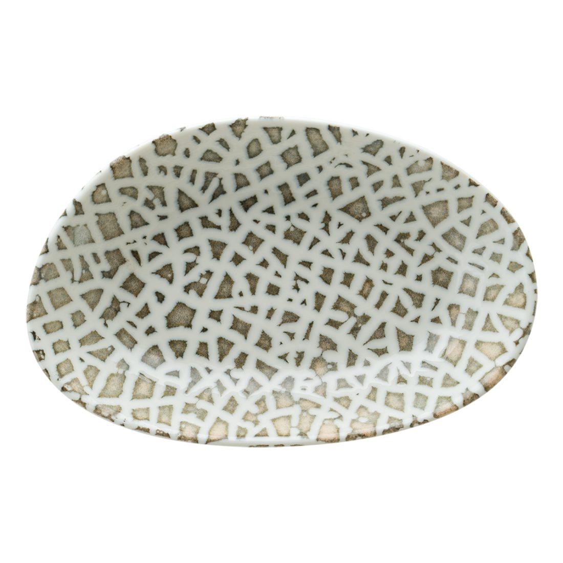 Bonna Lapya Wood Vago Porcelain Oval Boat Plate 15x8,5cm