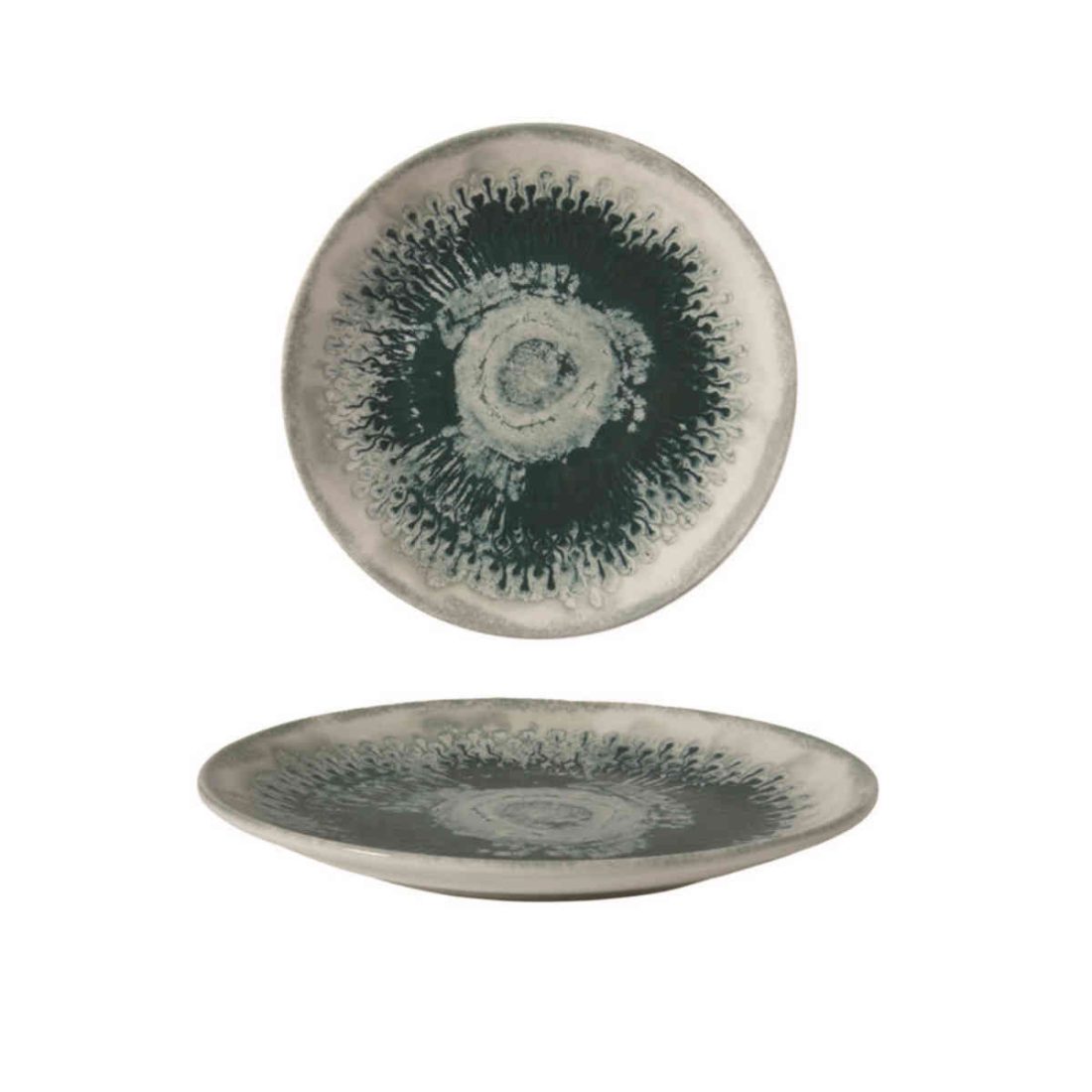 Gural Porcelain Green Drop Flat Plate 21cm