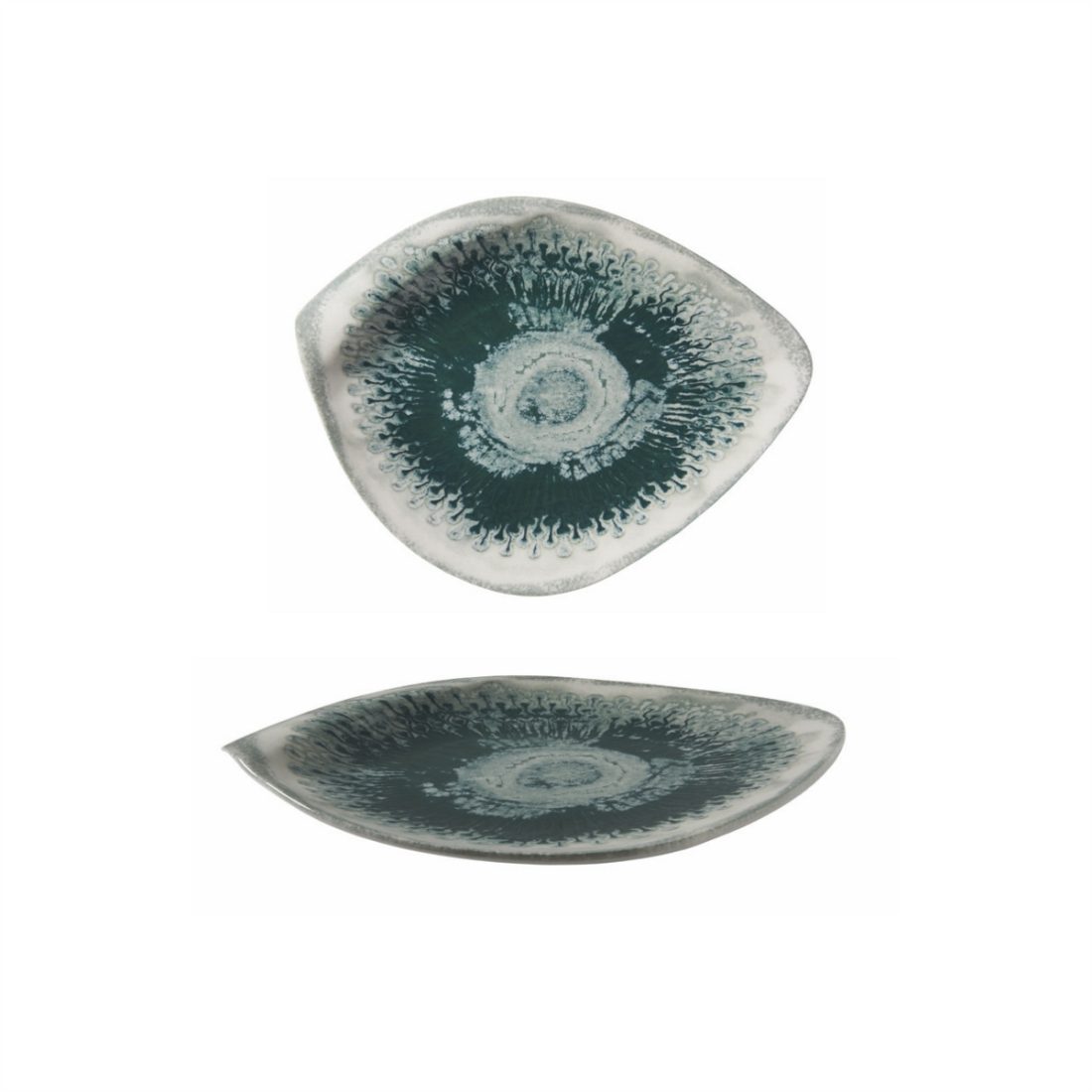 Gural Porcelain Green Drop Hawaii Flat Plate 24cm