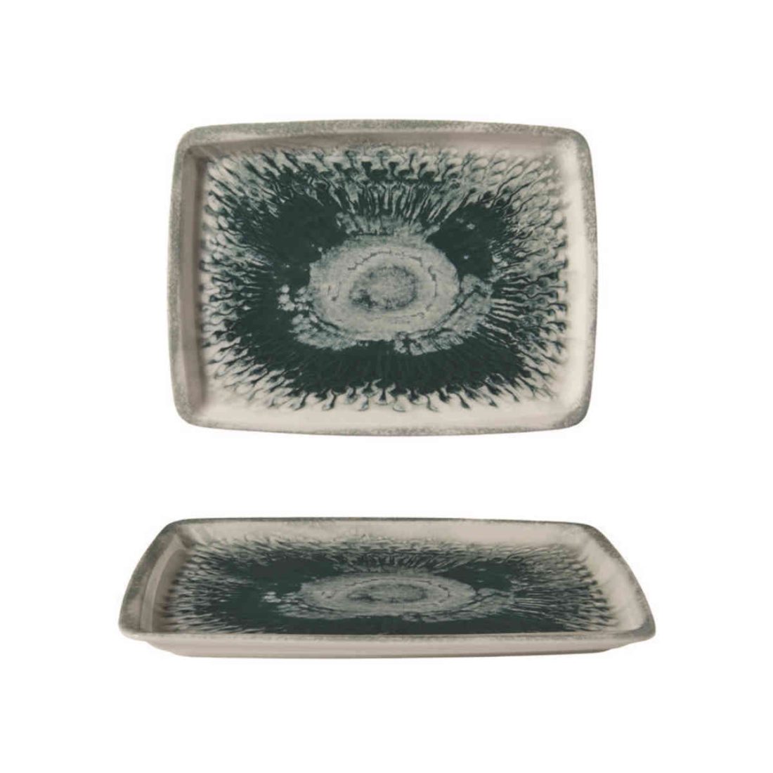 Gural Porcelain Green Drop Serving Plate 31x23cm