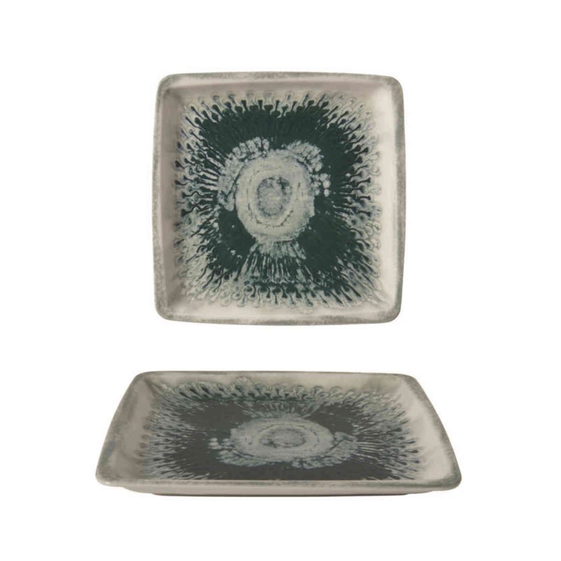 Gural Porcelain Green Drop Flat Plate 31x30cm