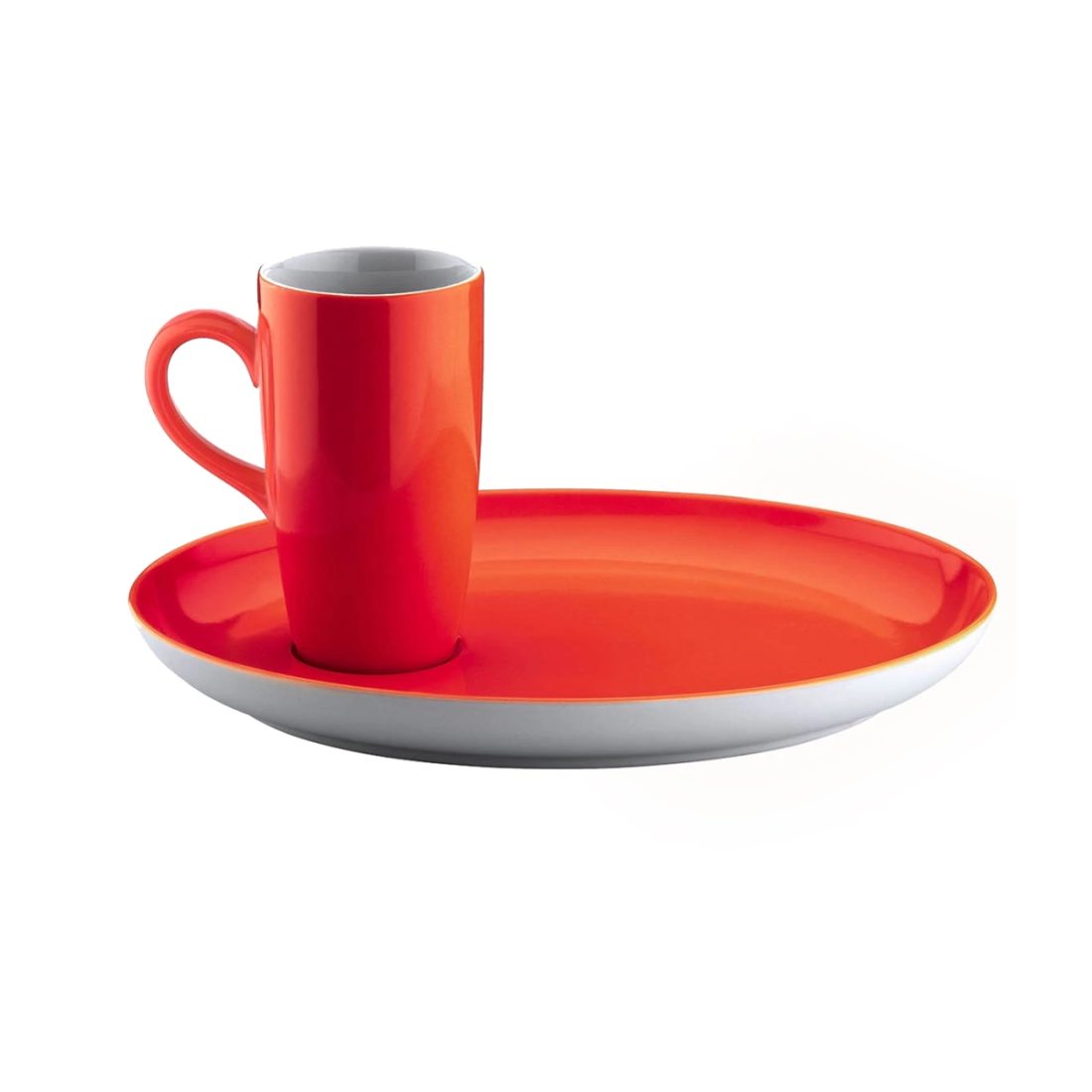 Kutahya Porcelain Lima Slim Mug Cup and Saucer 80cc Red 1 Kutahya Porcelain Lima Slim Mug Cup and Saucer 80cc Red