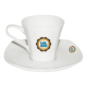 Porland Porcelain Coffee Cup with Plate Square