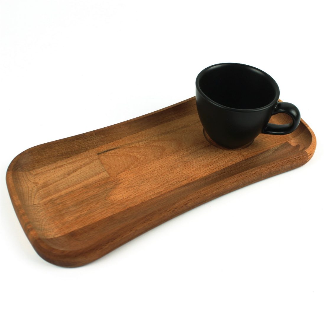 Kuvarz Wooden Tea Coffee Serving Plate Large 32x15cm