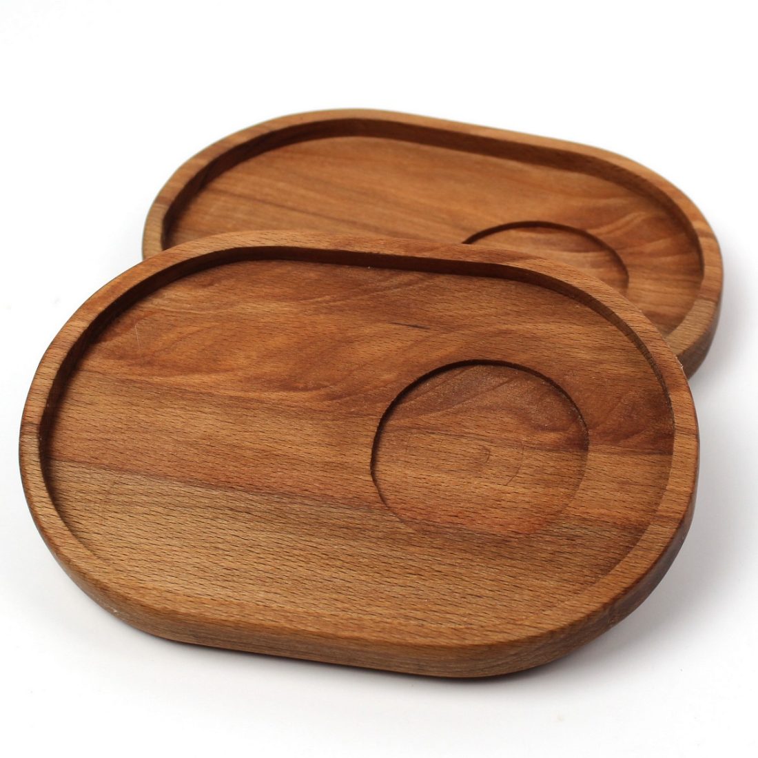 Kuvarz Wooden Tea Coffee Serving Plate Oval 19x13cm