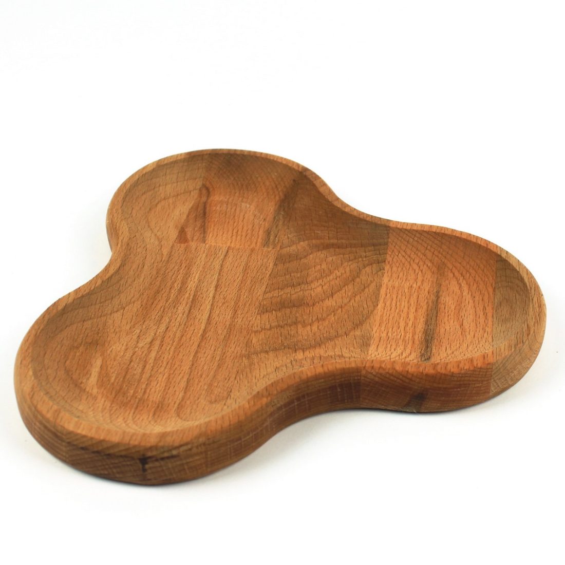 Kuvarz Wooden Coffee Serving Plate 3 Knots 20x18cm