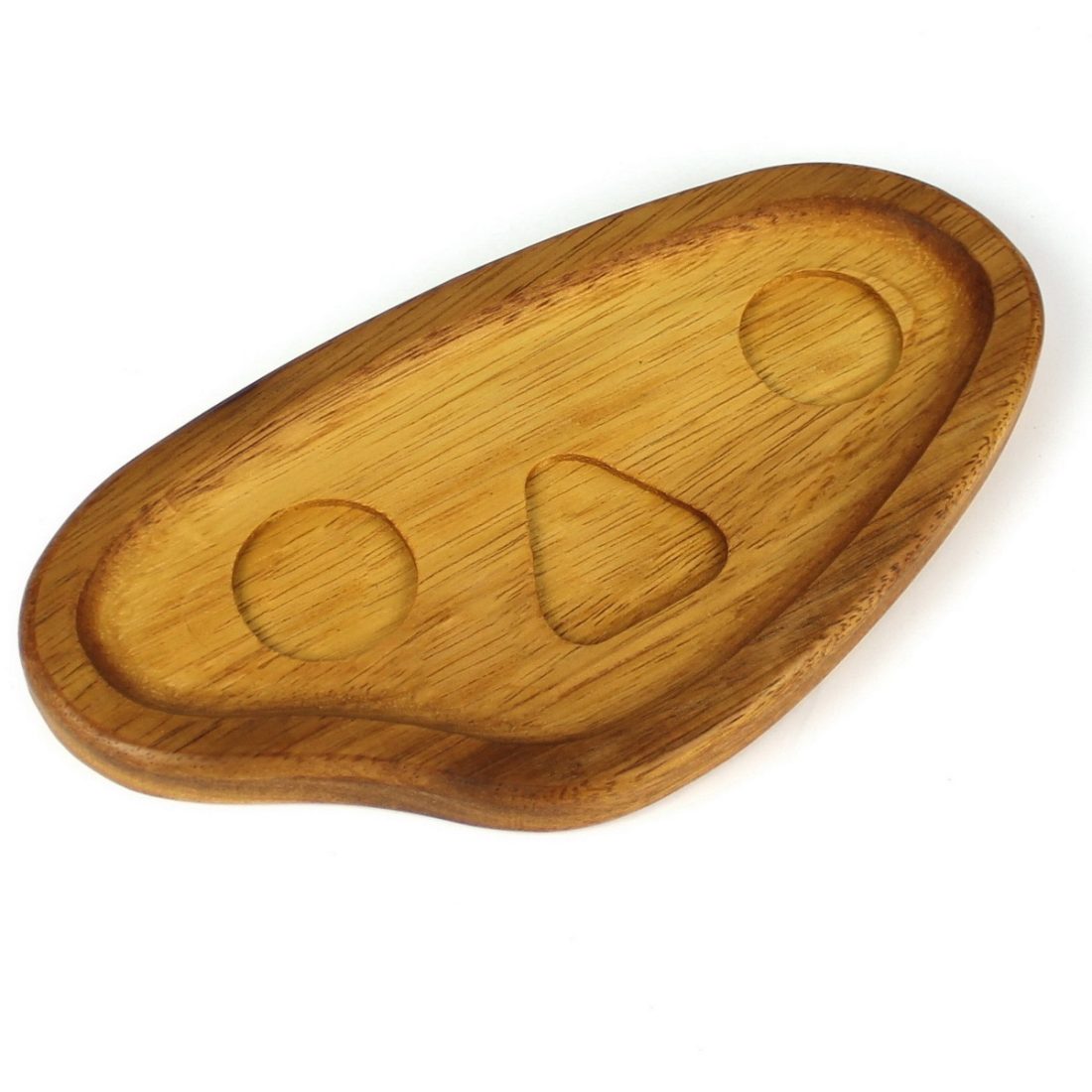 Kuvarz Wooden Turkish Coffee Serving Plate 26x14cm Iroko