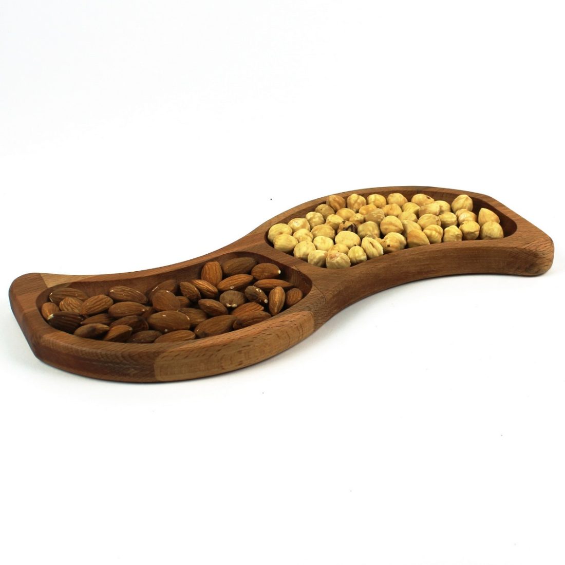 Kuvarz Wooden Snack Coffee Serving "S" 2 Sections 30x12cm Beech 2 Kuvarz Wooden Snack Coffee Serving "S" 2 Sections 30x12cm Beech - Image 2