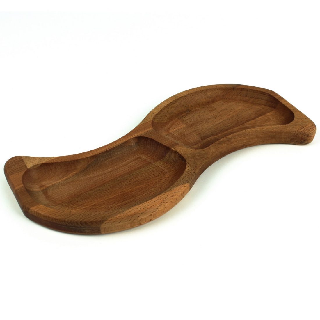 Kuvarz Wooden Snack Coffee Serving "S" 2 Sections 30x12cm Beech 3 Kuvarz Wooden Snack Coffee Serving "S" 2 Sections 30x12cm Beech - Image 3