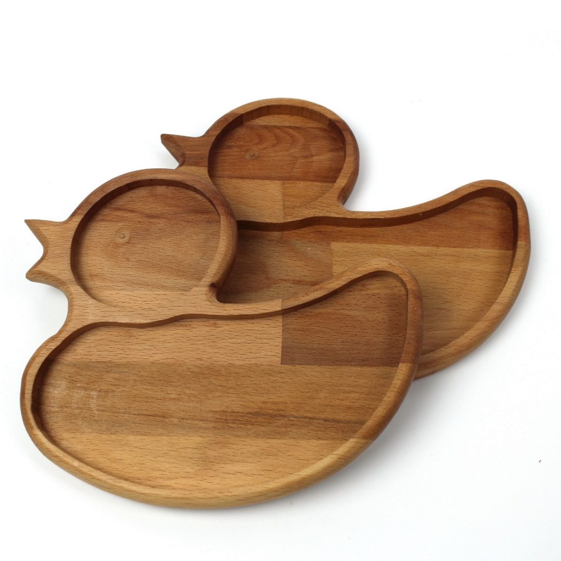 Kuvarz Ahşap Ördek Çocuk Kahvaltı Tabağı 21x18cm