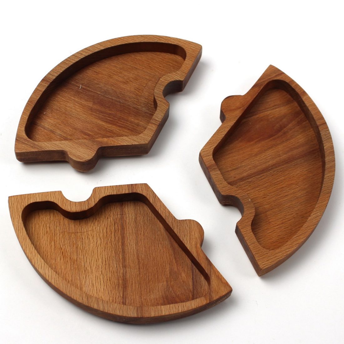 Kuvarz Wooden Cookie & Breakfast Serving Plate 3 pcs 20x20cm