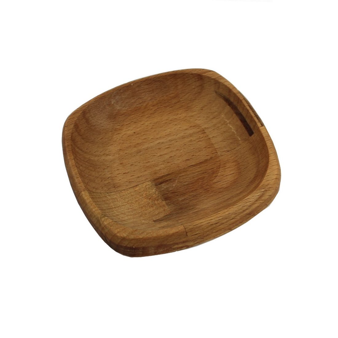 Kuvarz Ahşap Oval Kare Tabak 10x10cm