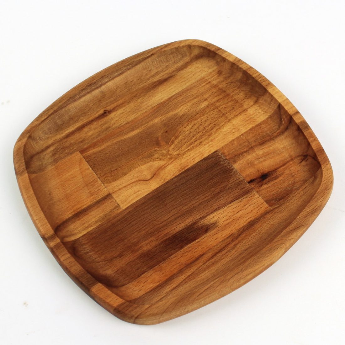 Kuvarz Ahşap Oval Kare Tabak 19x19cm