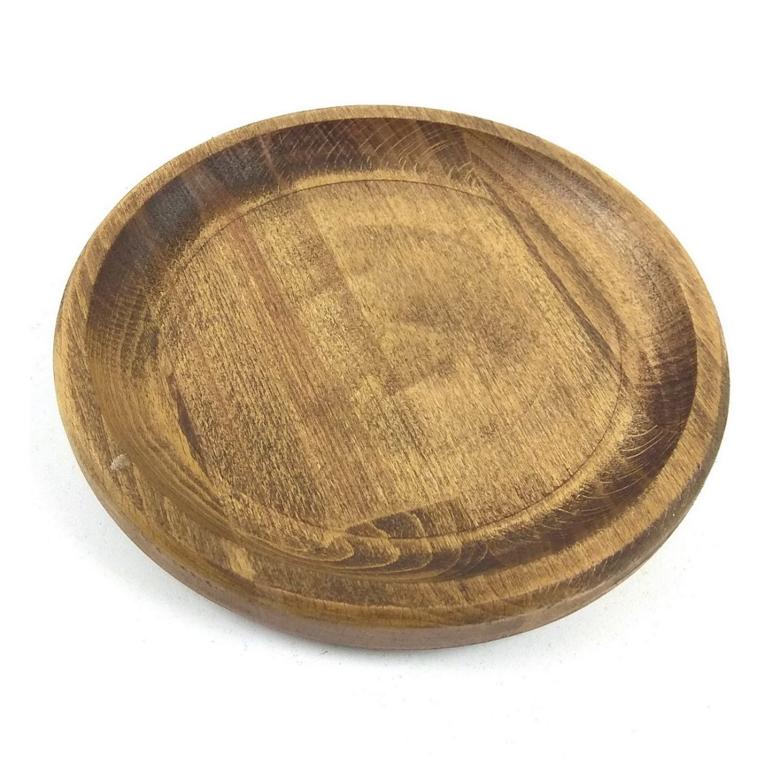 Kuvarz Ahşap Yuvarlak Sunum Tabağı Boyalı