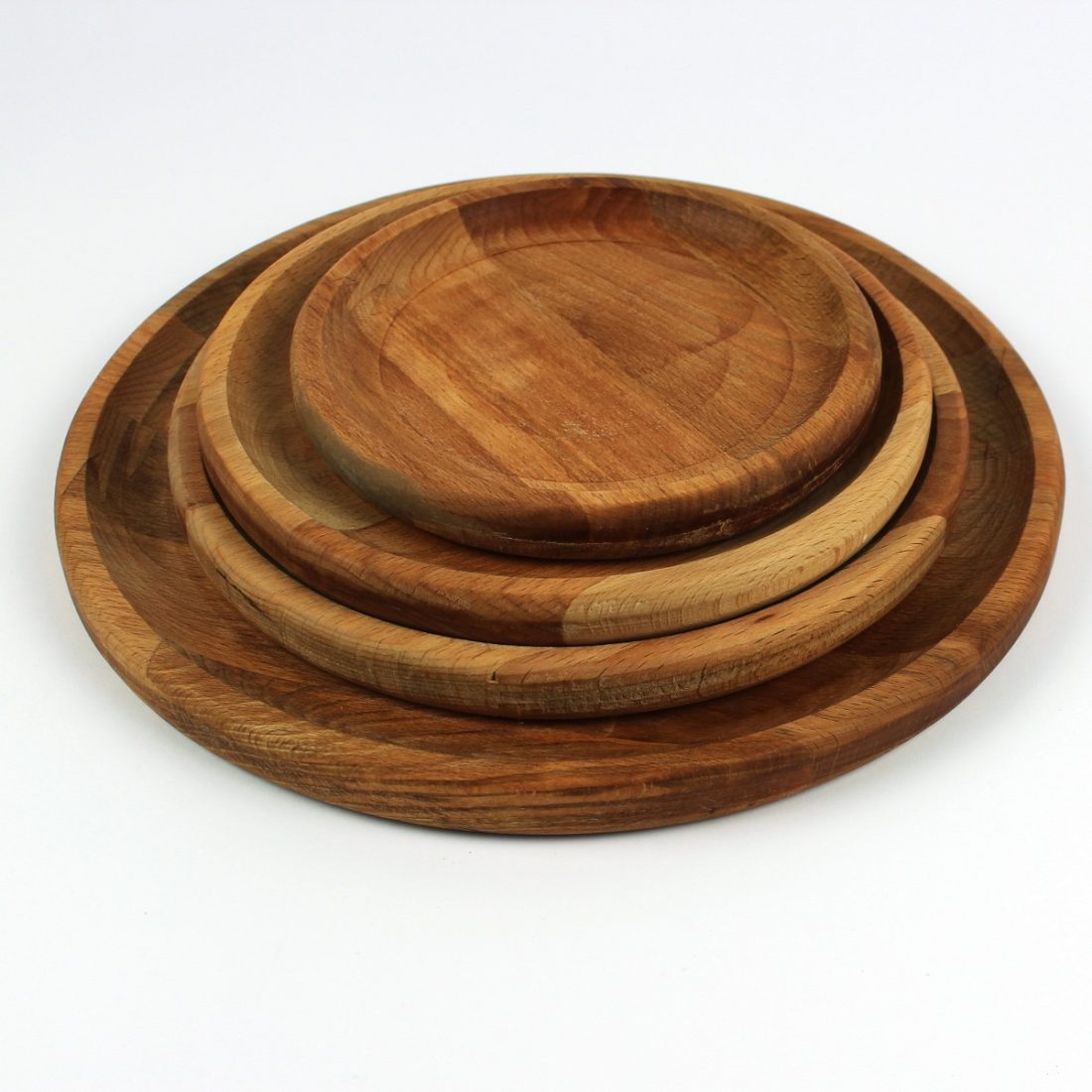 Kuvarz Ahşap Yuvarlak Servis Tabağı 26cm