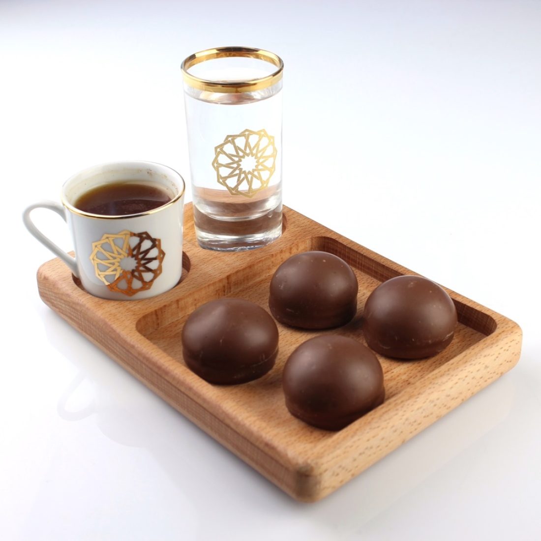 Kuvarz Wooden Coffee Serving Plate Beech 19x13cm