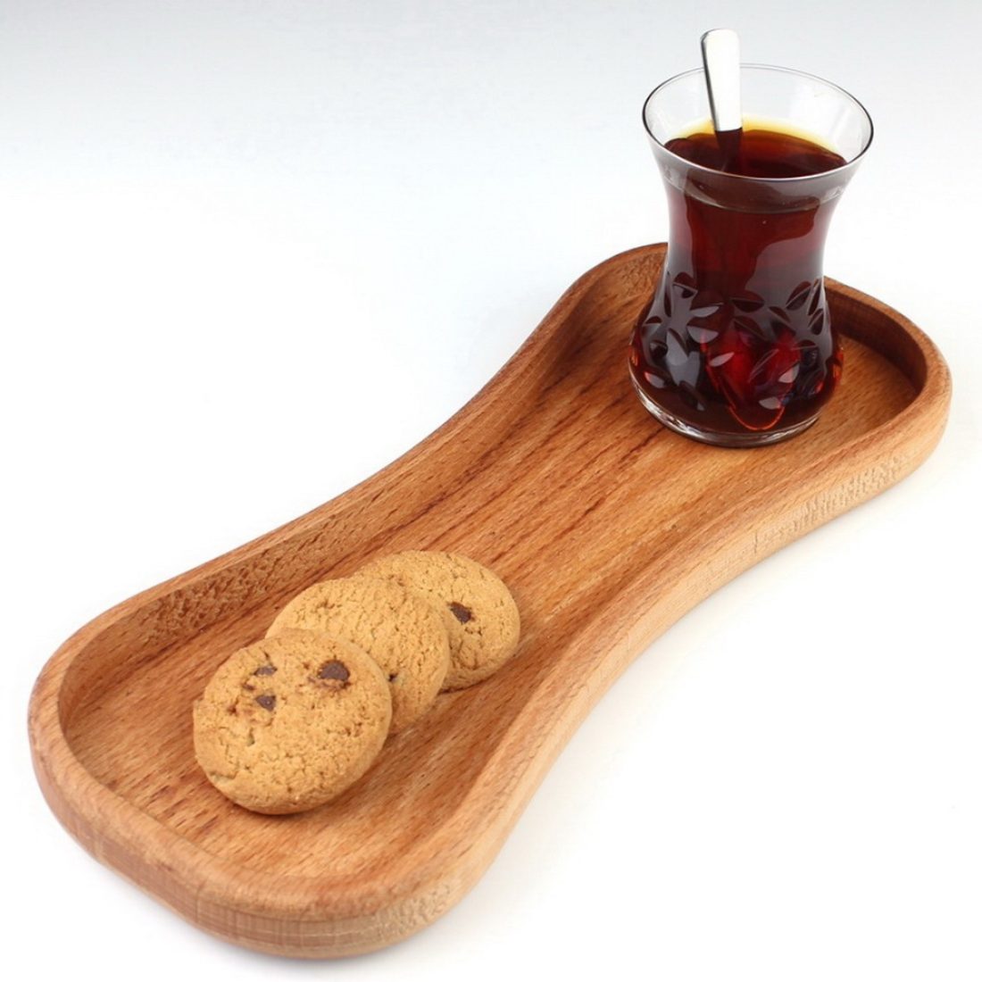 Kuvarz Wooden Tea Coffee Presentation Plate 28x11cm
