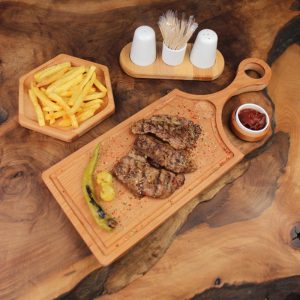 Kuvarz Ahşap Saplı Steak Tahtası 45x17cm
