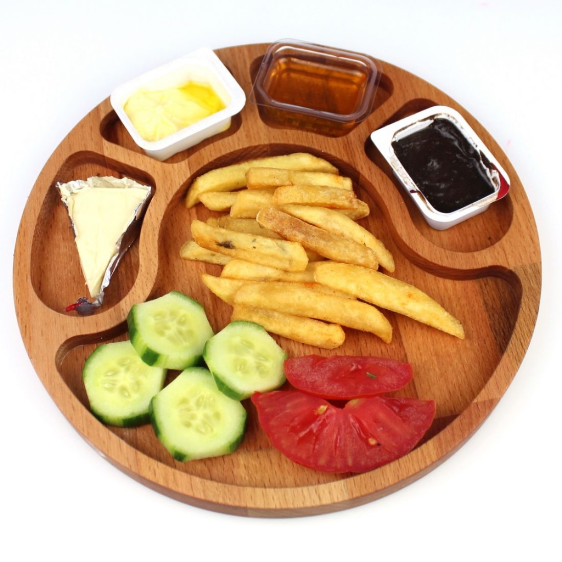 Kuvarz Ahşap 5 Bölmeli İkramlık 23cm