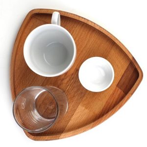 Kuvarz Wooden Triangle Coffee Presentation 23x23cm