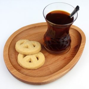 Kuvarz Wooden Drop Tea Serving Plate 19x15cm