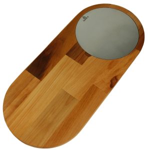 Kuvarz Dikdörtgen Ahşap ve Çelik Düzenleme Sunum Tablası Kayın 54x24cm