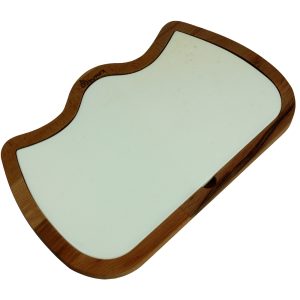 Kuvarz Dana Biftek Ahşap ve Mermer Sunum Tablası Kayın 38x24cm