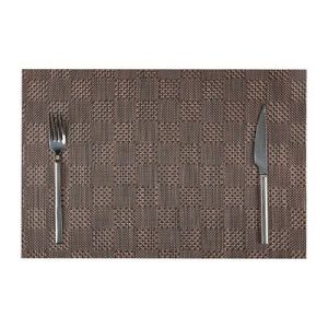 Biradlı BRD-877 Kare Desenli PVC Amerikan Servis, 30x45 cm, Kahverengi