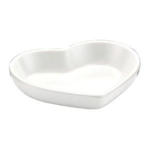 Biradlı BRD-517604 Minimal Melamin Kalpli Sunum Tabağı, 8x7x1.5 cm, Beyaz