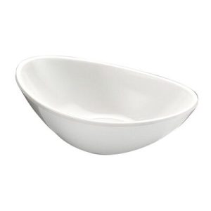 Biradlı BRD-517504 Minimal Melamin Oval Sunum Tabağı, 10x6x3 cm, Beyaz