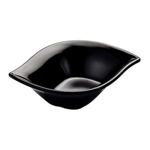 Biradlı BRD-517703 Melamin Minimal Oval Sunum Tabağı, 9x8x2 cm, Siyah