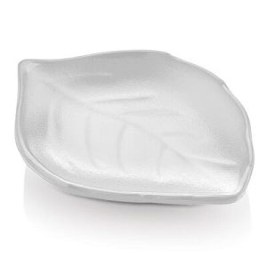 Biradlı 14027B Minimal Yaprak Sunum Tabağı, 11.4x8.6x2 cm, Beyaz