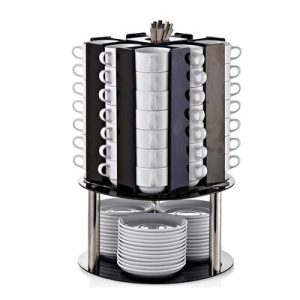 Biradlı GRV-FS-01 Tabaklı Döner Fincan Standı, 56 Fincan Kapasiteli