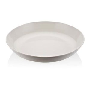 Biradlı FTS-1980 Yuvarlak Melamin Teşhir Tepsisi, 33x9 cm, Beyaz