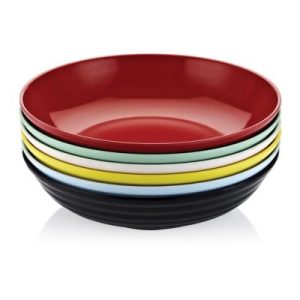 Biradlı FTS-1981 Yuvarlak Melamin Teşhir Tepsisi, 44x10 cm, Kırmızı