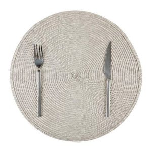 Biradlı BRD-1841 Yuvarlak PVC Amerikan Servis, 38 cm, Gri