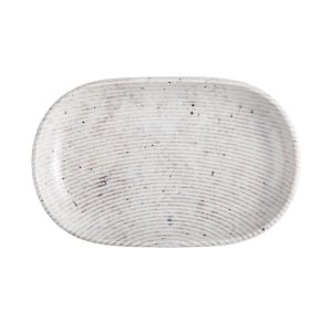 Id Fine Grigio Oval Kayık Tabak 23 cm