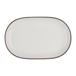 Id Fine Modest Brown Oval Kayık Tabak 23 cm