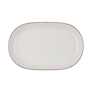 Id Fine Modest Maroon Magnus Oval Kayık Tabak 33 cm