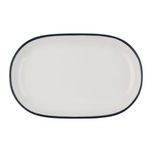 Id Fine Modest Navy Oval Kayık Tabak 18 cm