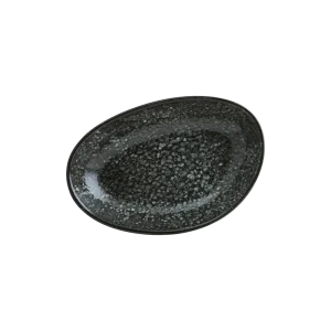 Bonna Cosmos Black Vago Oval Kayık Tabak 15*8.5 cm